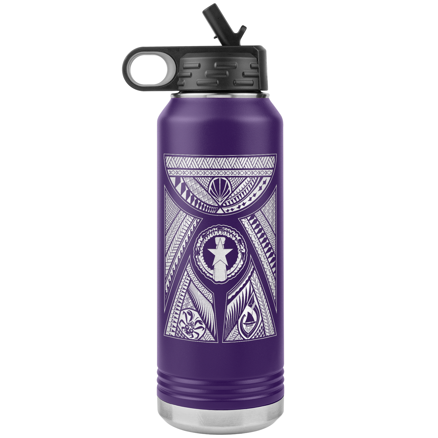 CNMI Latte Stone Tribal 32oz Water Bottle Tumbler