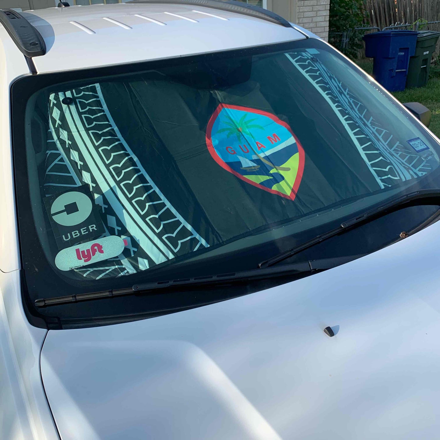 Guam Seal Tribal Black Car Sun Shade