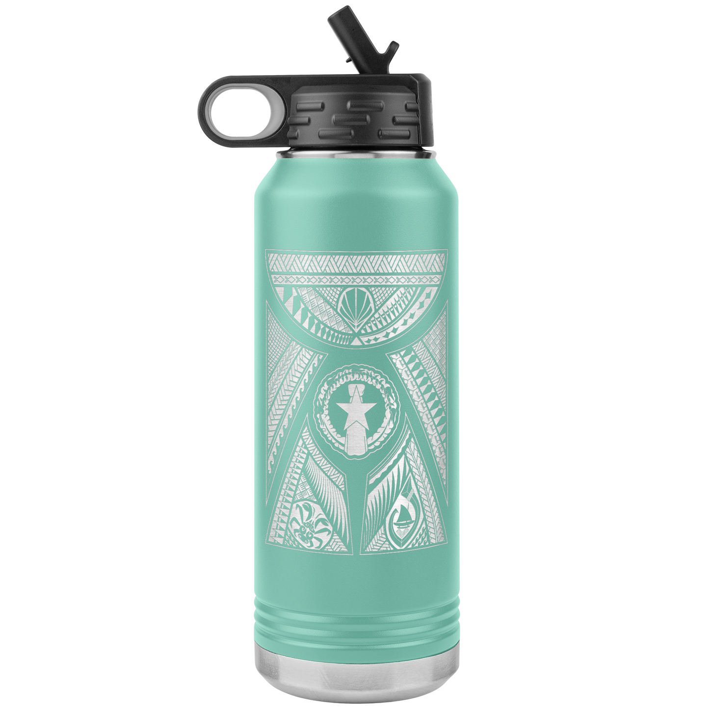 CNMI Latte Stone Tribal 32oz Water Bottle Tumbler