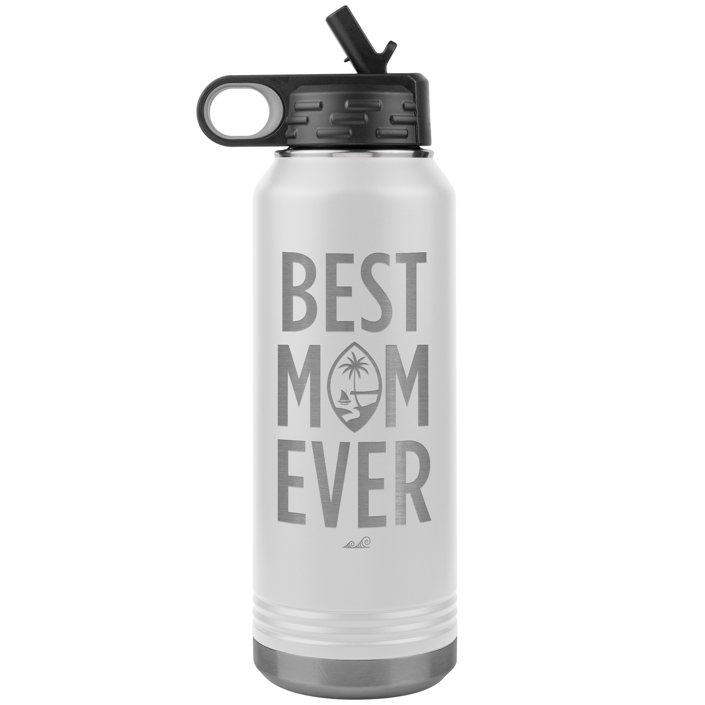 Best Mom Ever Guam Seal 32oz Water Bottle Tumbler