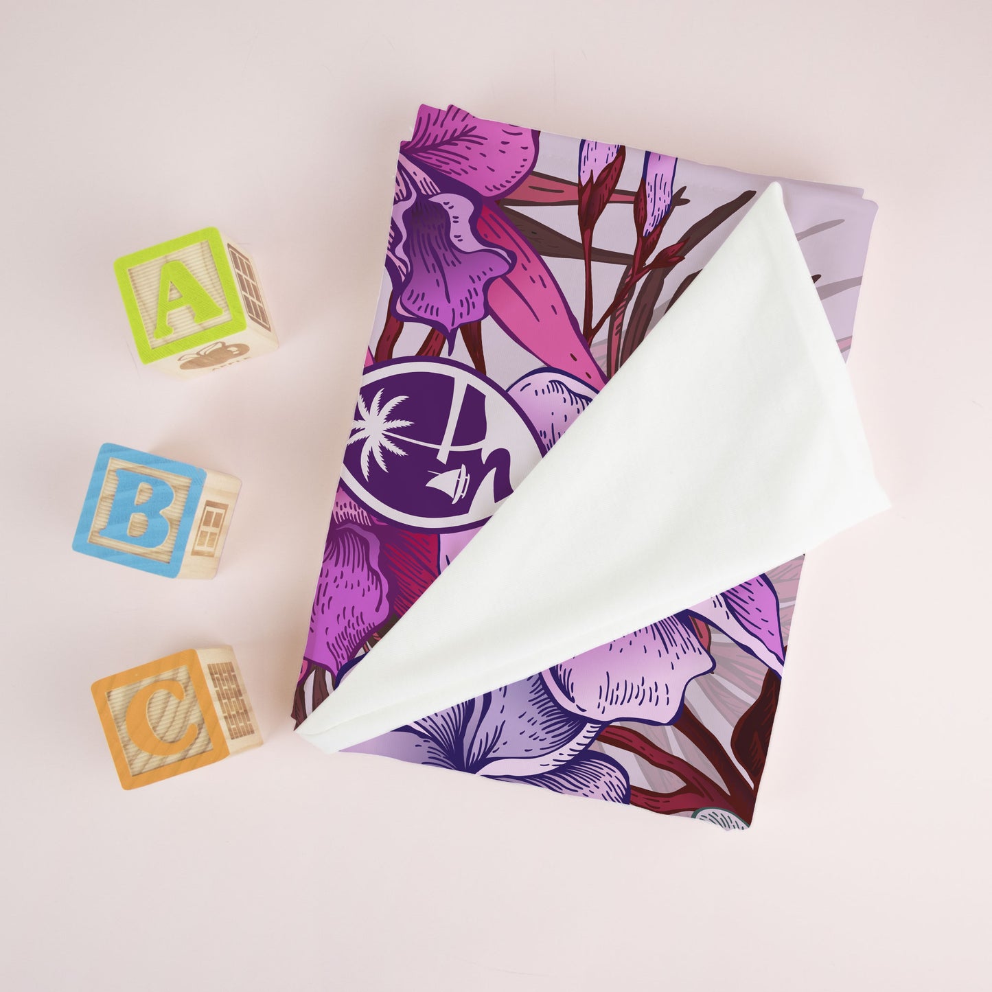 Guam Vintage Hibiscus Baby Swaddle Blanket