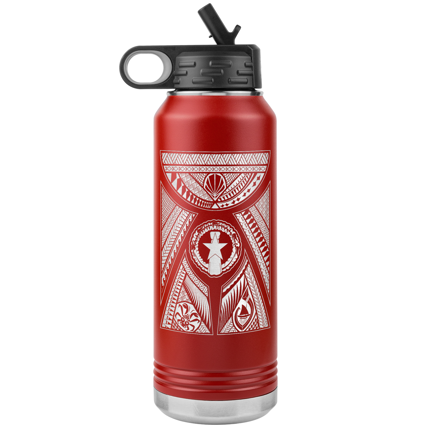 CNMI Latte Stone Tribal 32oz Water Bottle Tumbler