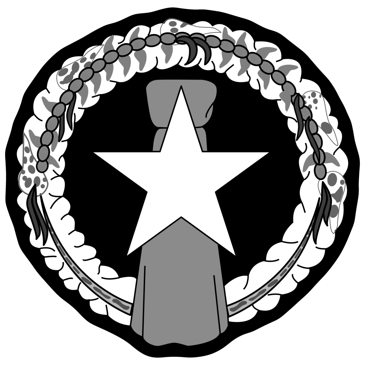 CNMI Seal Black and White