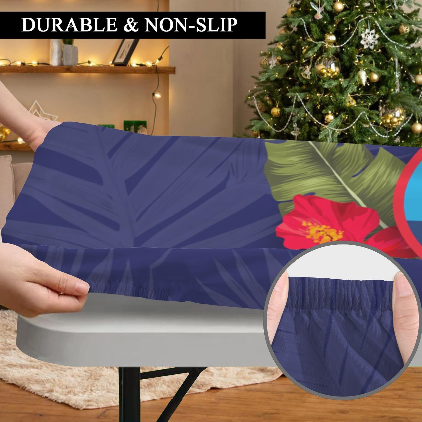 Guam Seal Hibiscus Paradise Fitted Tablecloth