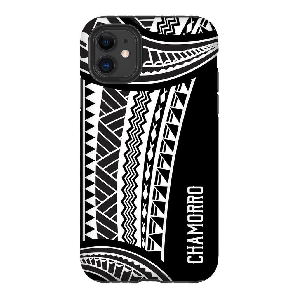 Chamorro Guam Saipan CNMI Island Tribal White Premium Glossy Tough Phone Case