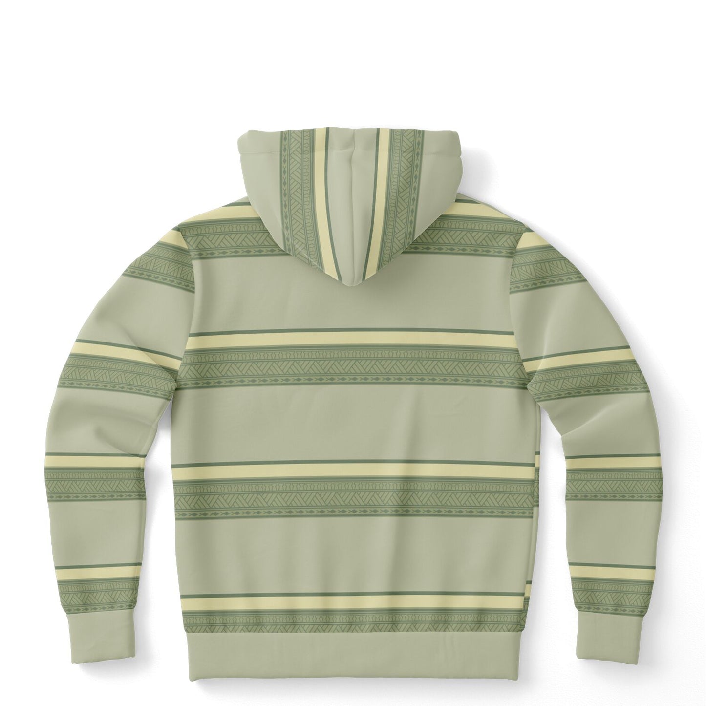 Guam Tribal Striped Green Unisex AOP Pullover Hoodie