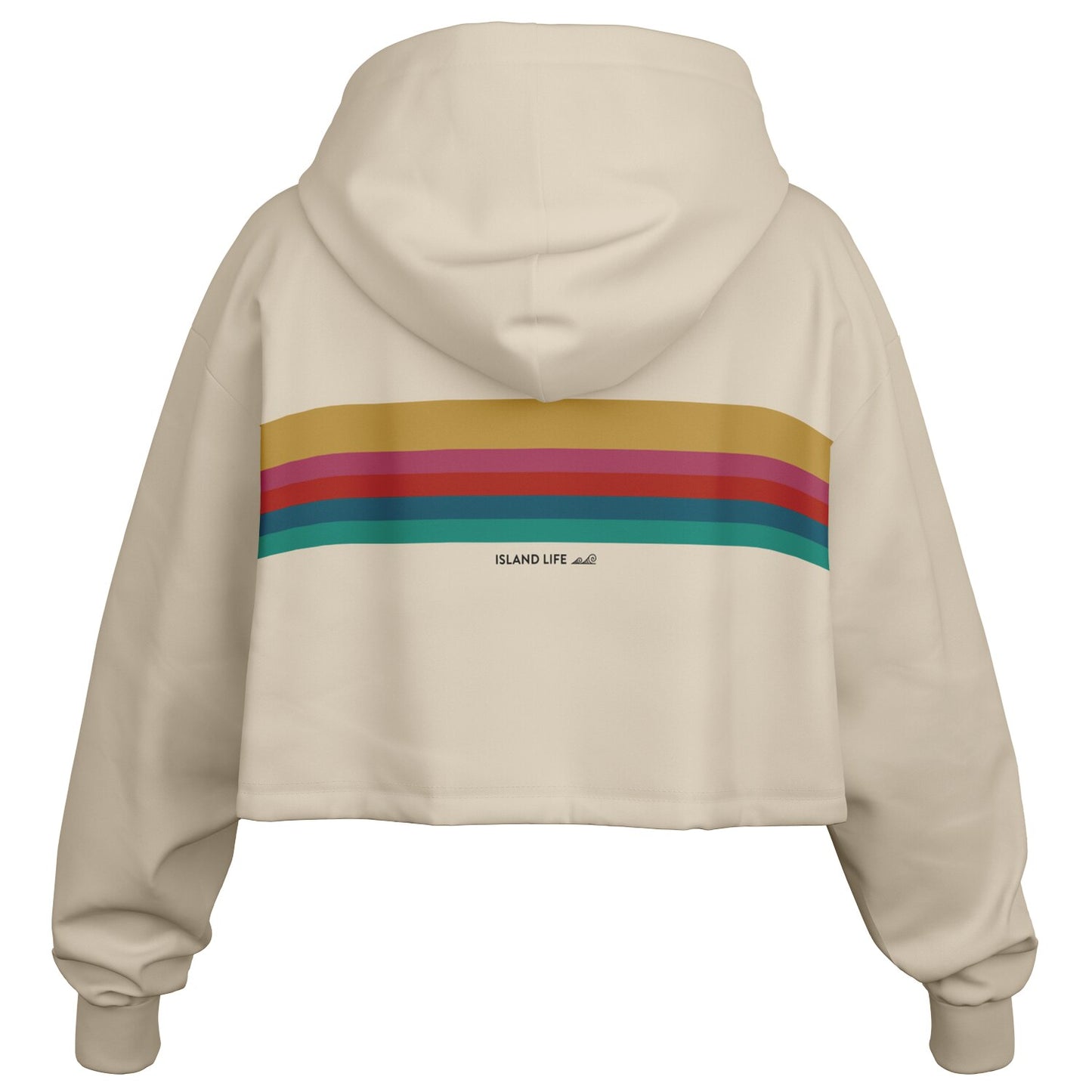 Hafa Adai Retro Rainbow Guam CNMI Cropped Hoodie