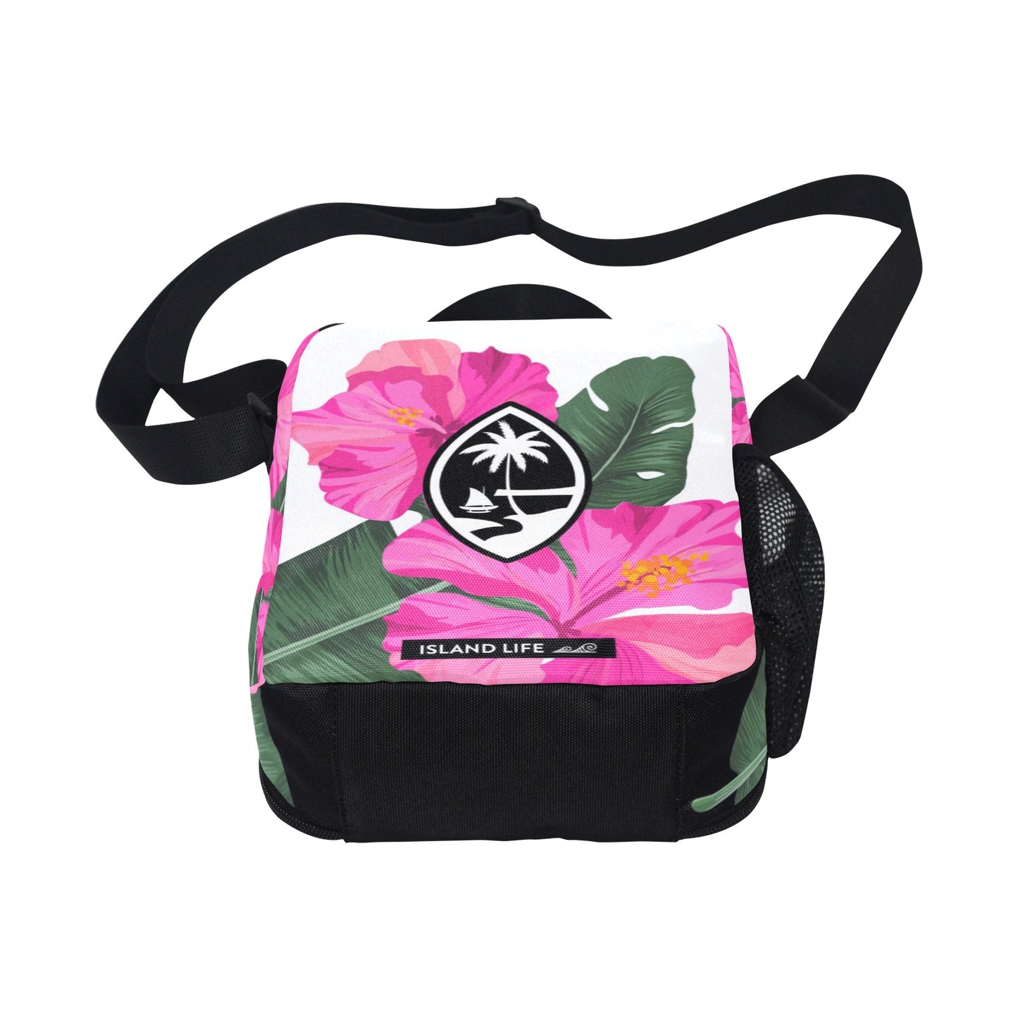 Guam Hibiscus Paradise Pink Crossbody Kids Lunch Bag