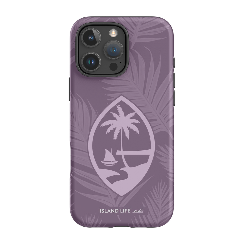 Guam Modern Leaves Purple Premium Glossy Tough Phone Case