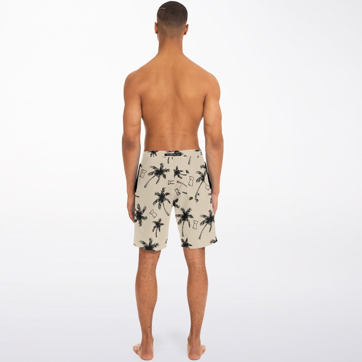 Guam CNMI Latte Stone Coconut Trees Khaki Mens Board Shorts