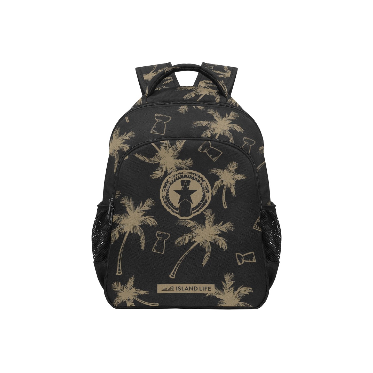 CNMI Latte Stone Coconut Trees Black Multifunctional Backpack