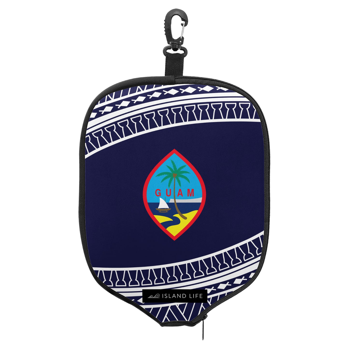 Guam Seal Tribal Blue Pickleball Paddle Cover