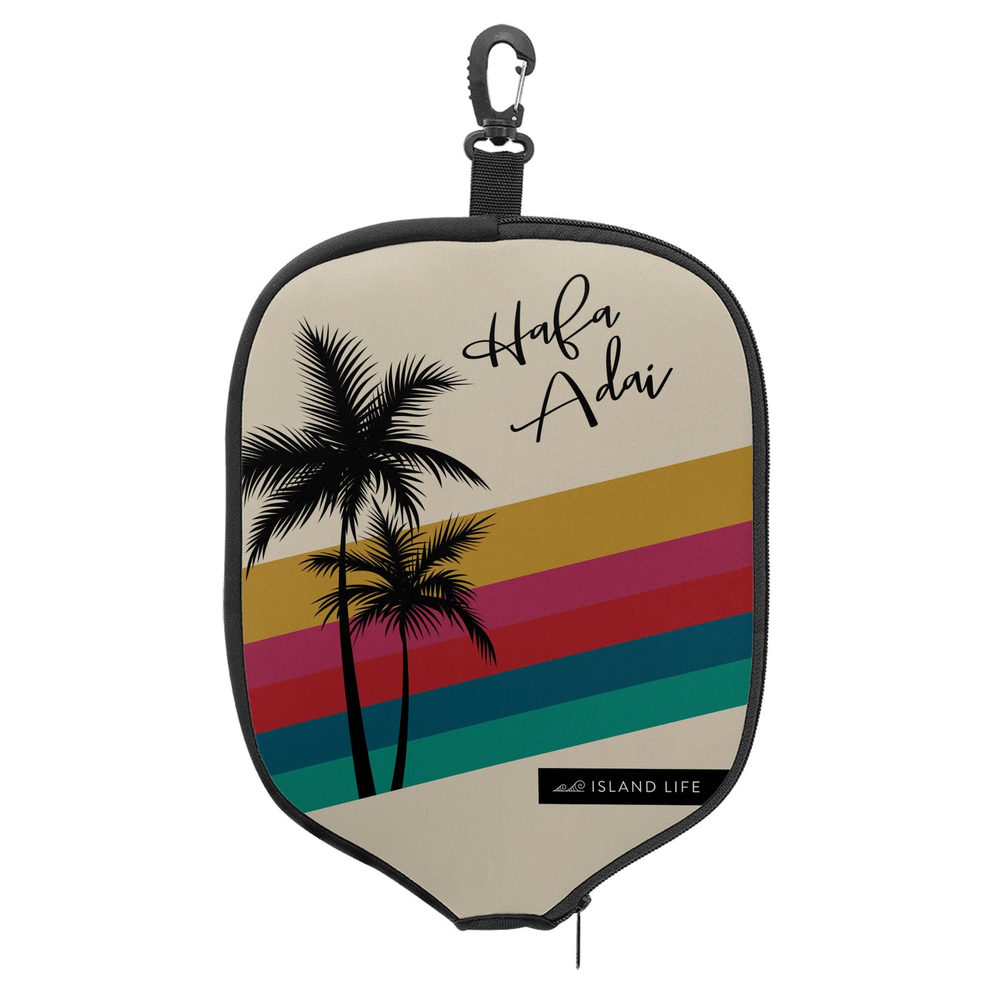 Hafa Adai Retro Rainbow Sunset Guam CNMI Pickleball Paddle Cover