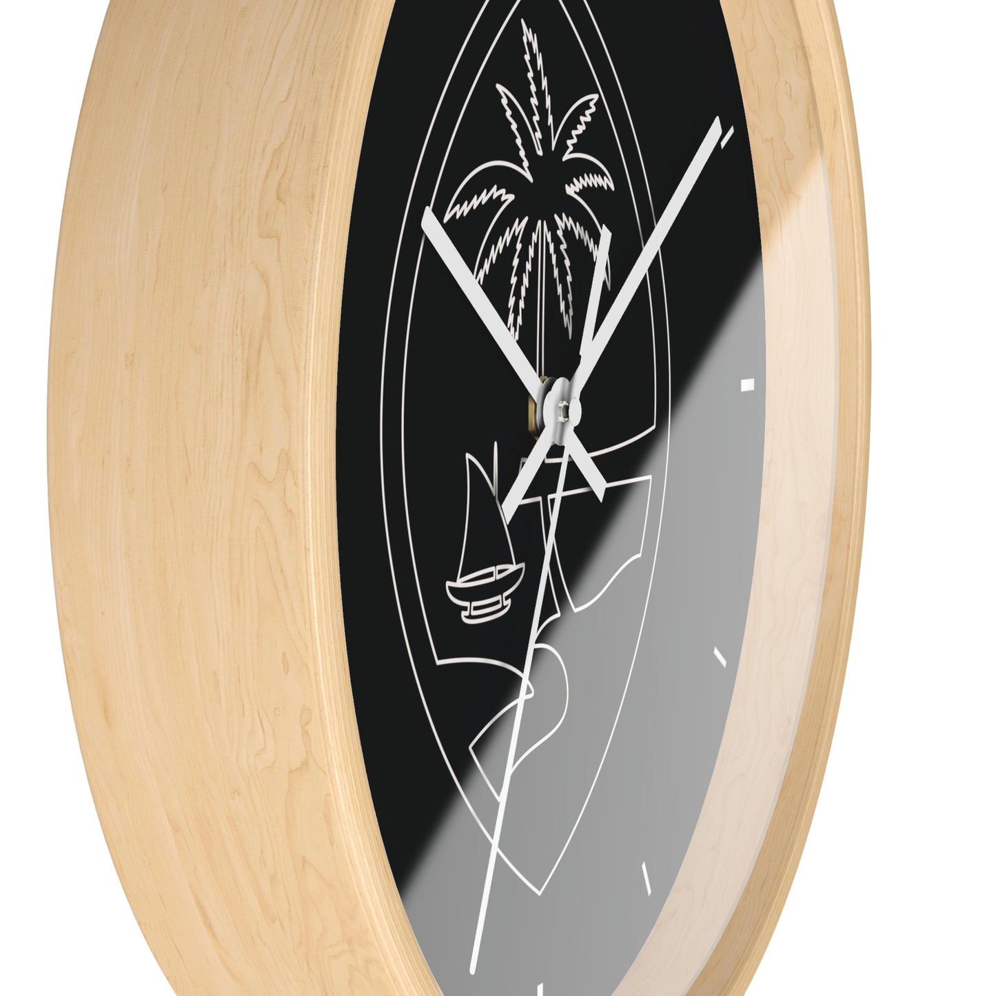 Guam Seal Minimalist Wood Wall Clock