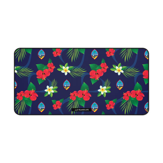 Guam Flag Flowers Gaming Mat Desk Mat