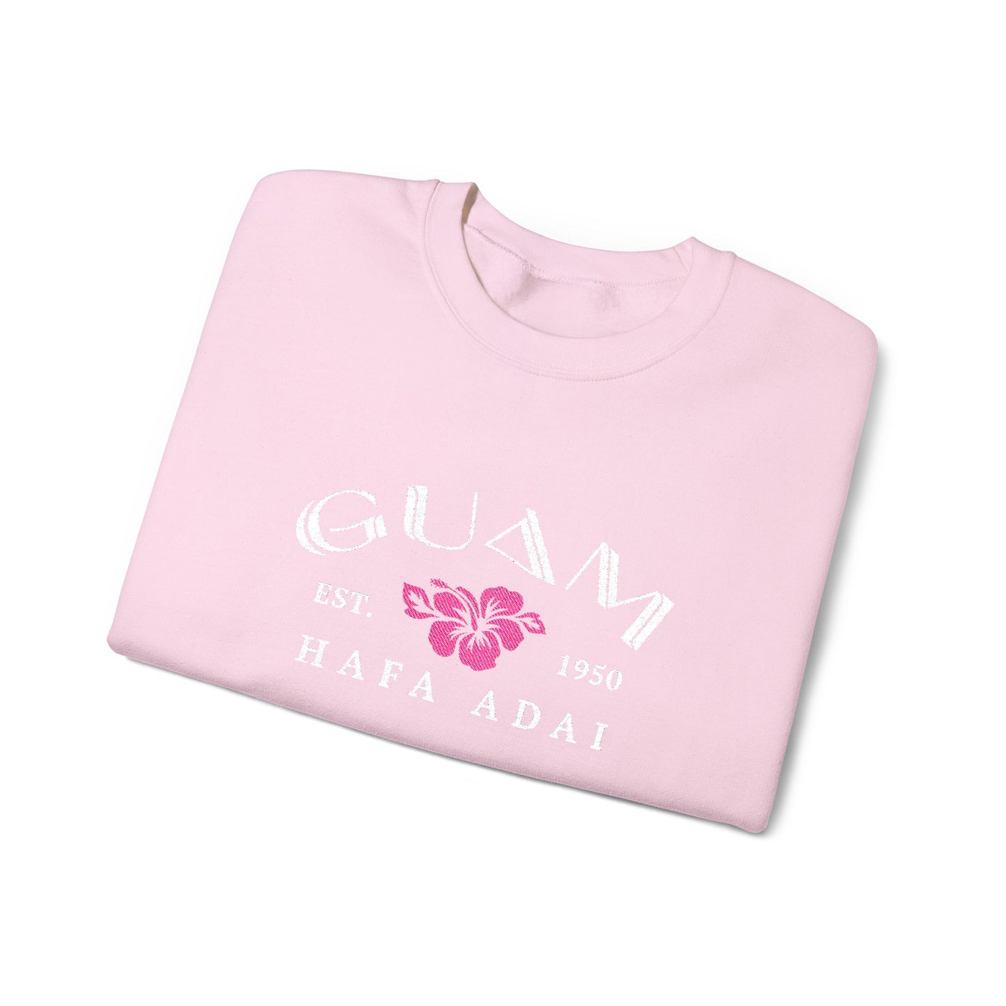 Guam Hibiscus Hafa Adai Embroidered Sweatshirt