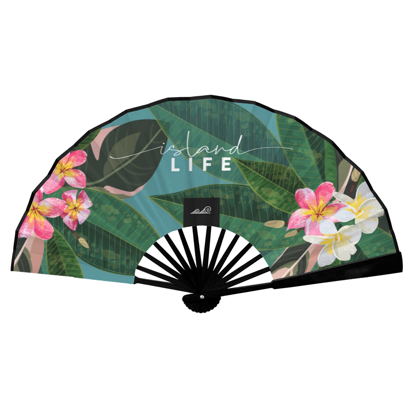 Plumeria Island Life Guam CNMI Double-Sided Folding Fan