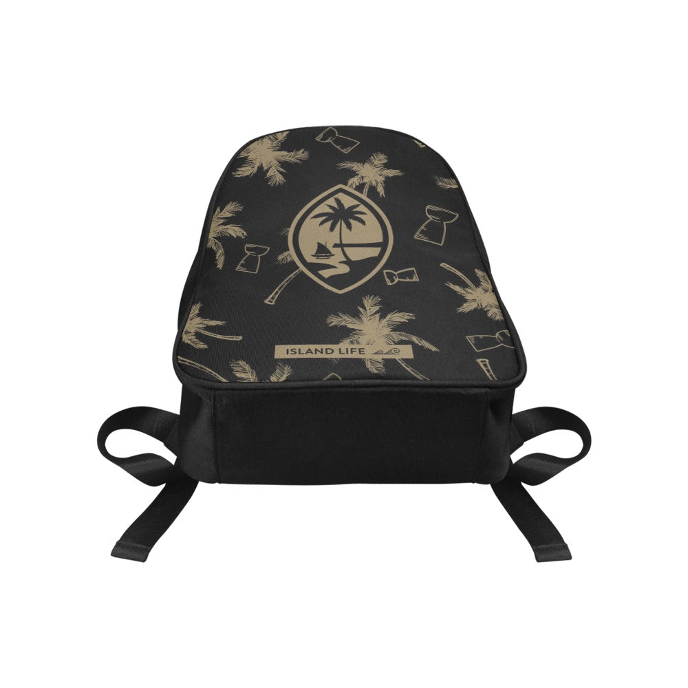 Guam Latte Stone Coconut Trees Black Preschool Backpack