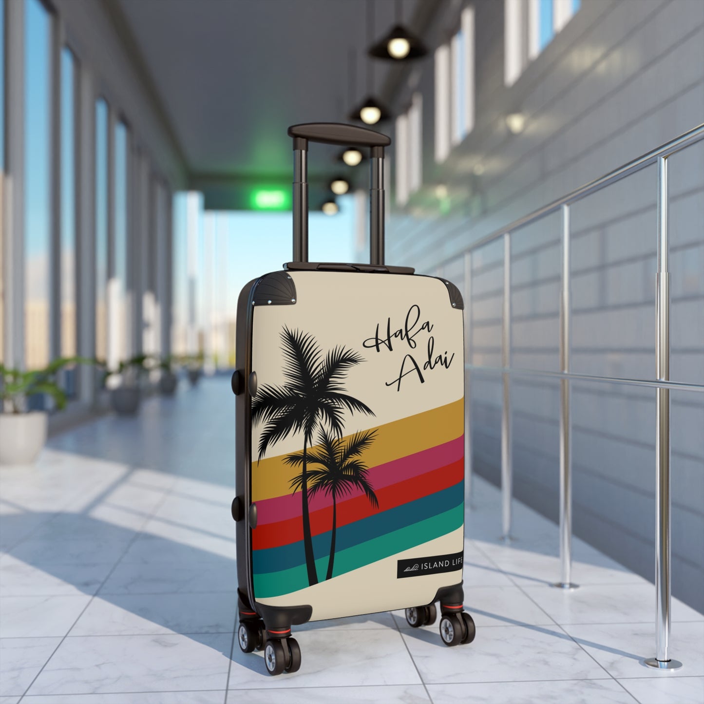 Hafa Adai Retro Rainbow Guam CNMI Carry On Cabin Suitcase