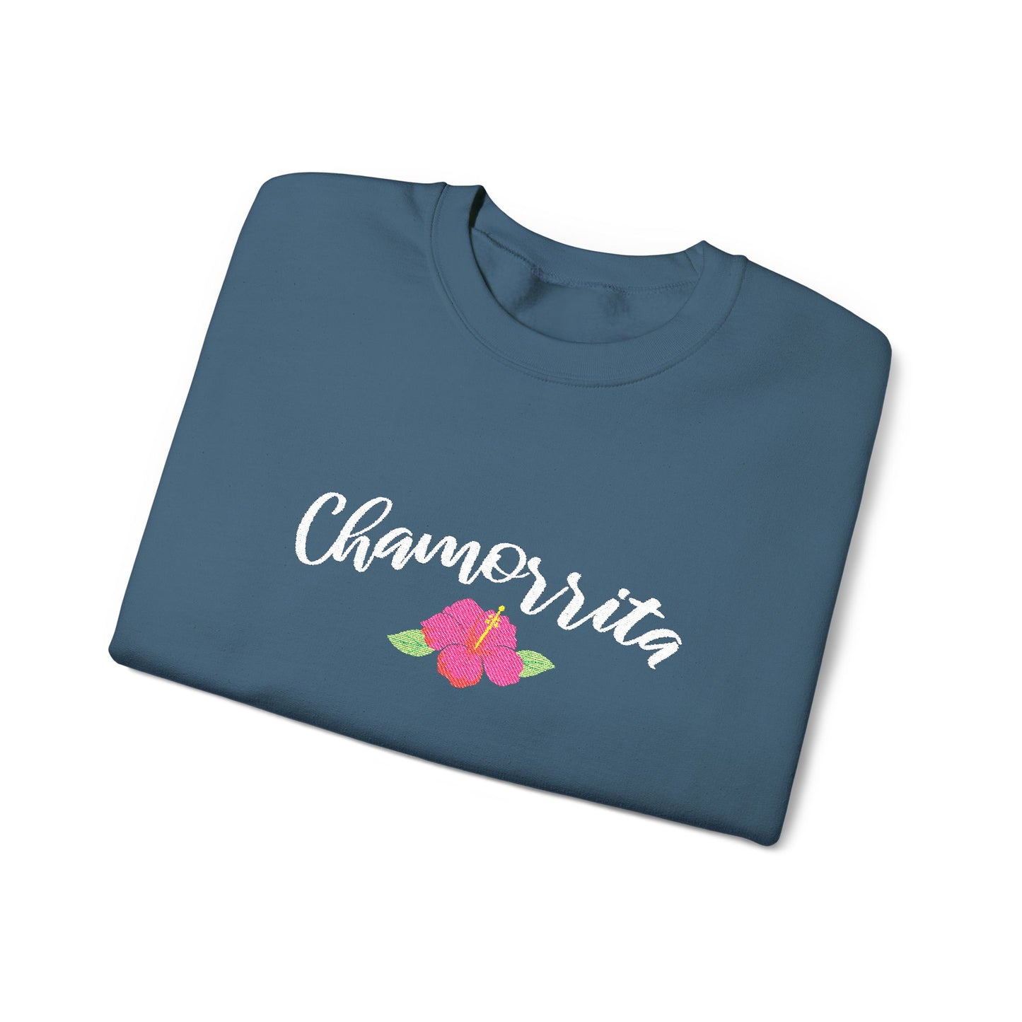 Chamorrita Hibiscus Guam CNMI Embroidered Crewneck Sweatshirt
