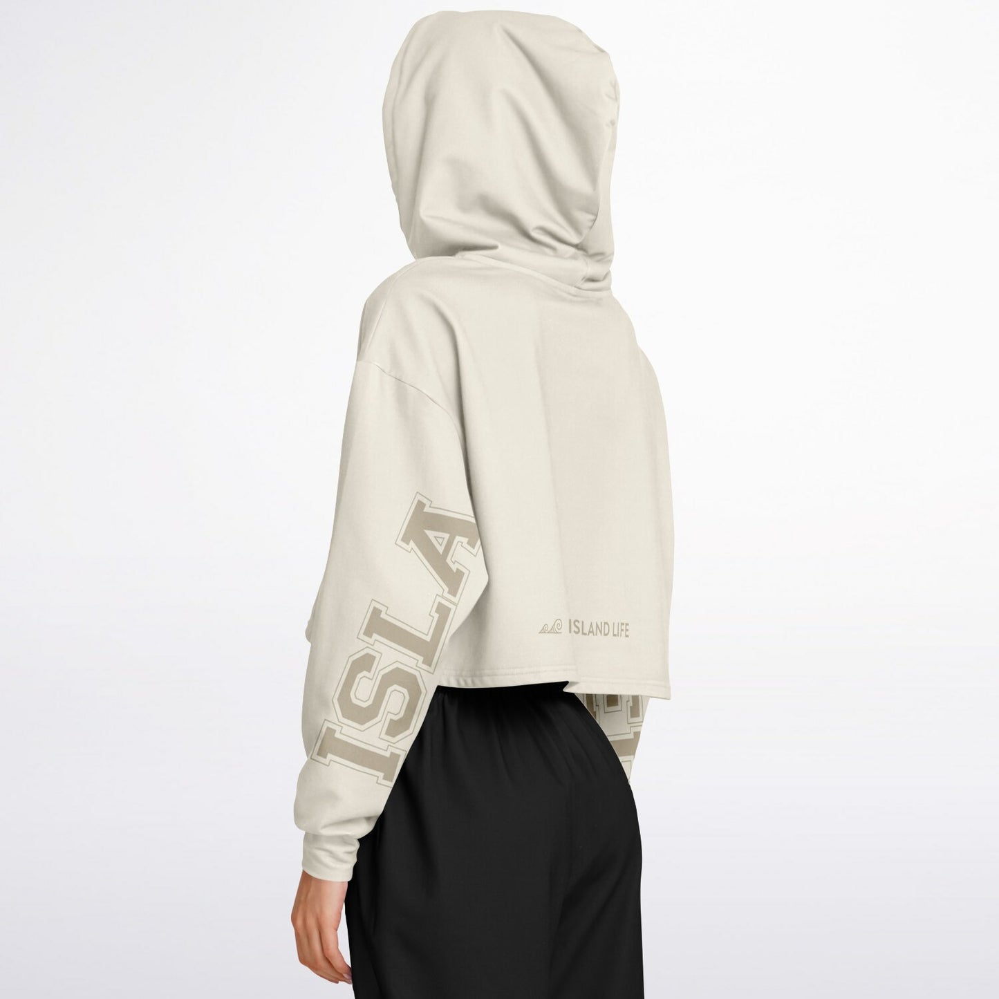 Islander Guam Girl Cream Cropped Hoodie