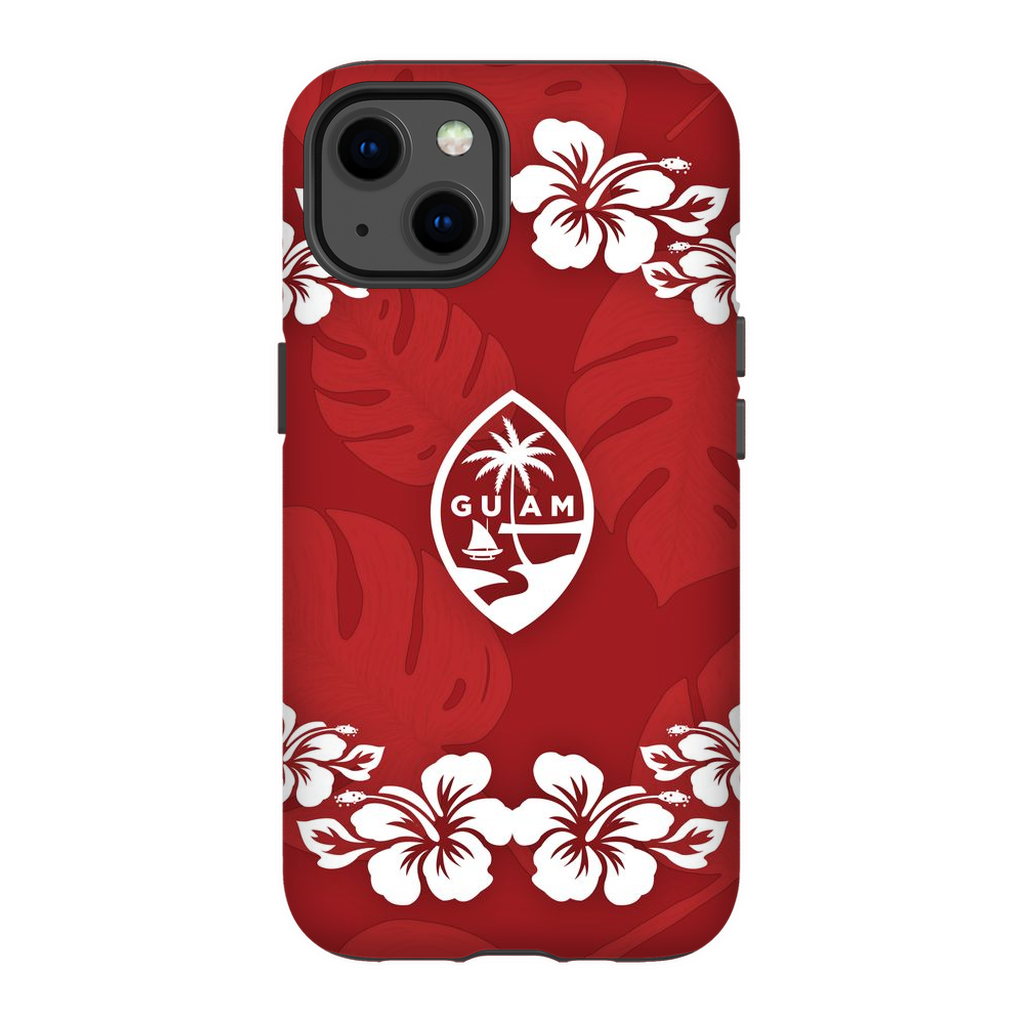 Guam Seal Red Hibiscus Premium Glossy Tough Phone Case