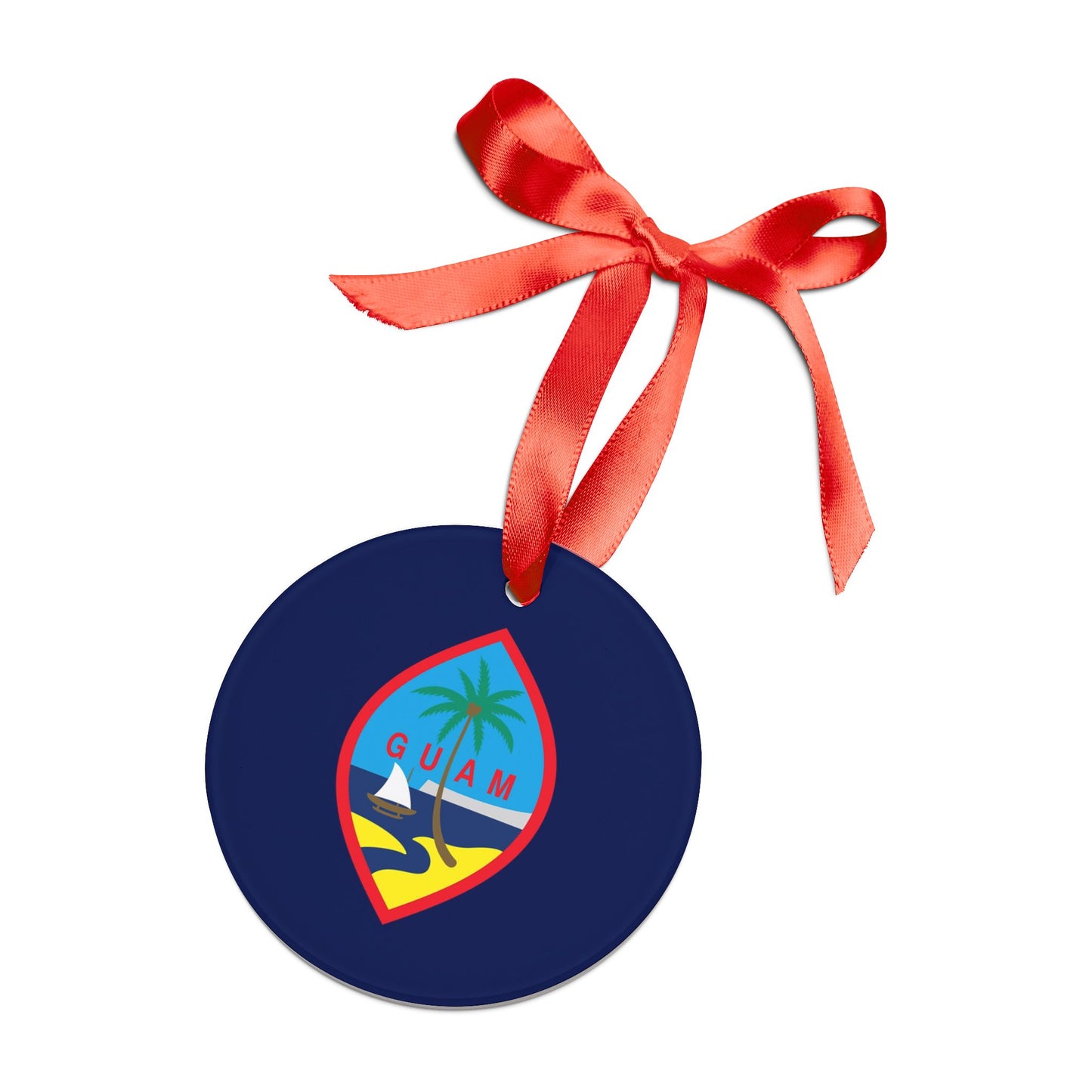 Guam Seal Acrylic Ornament with Ribbon