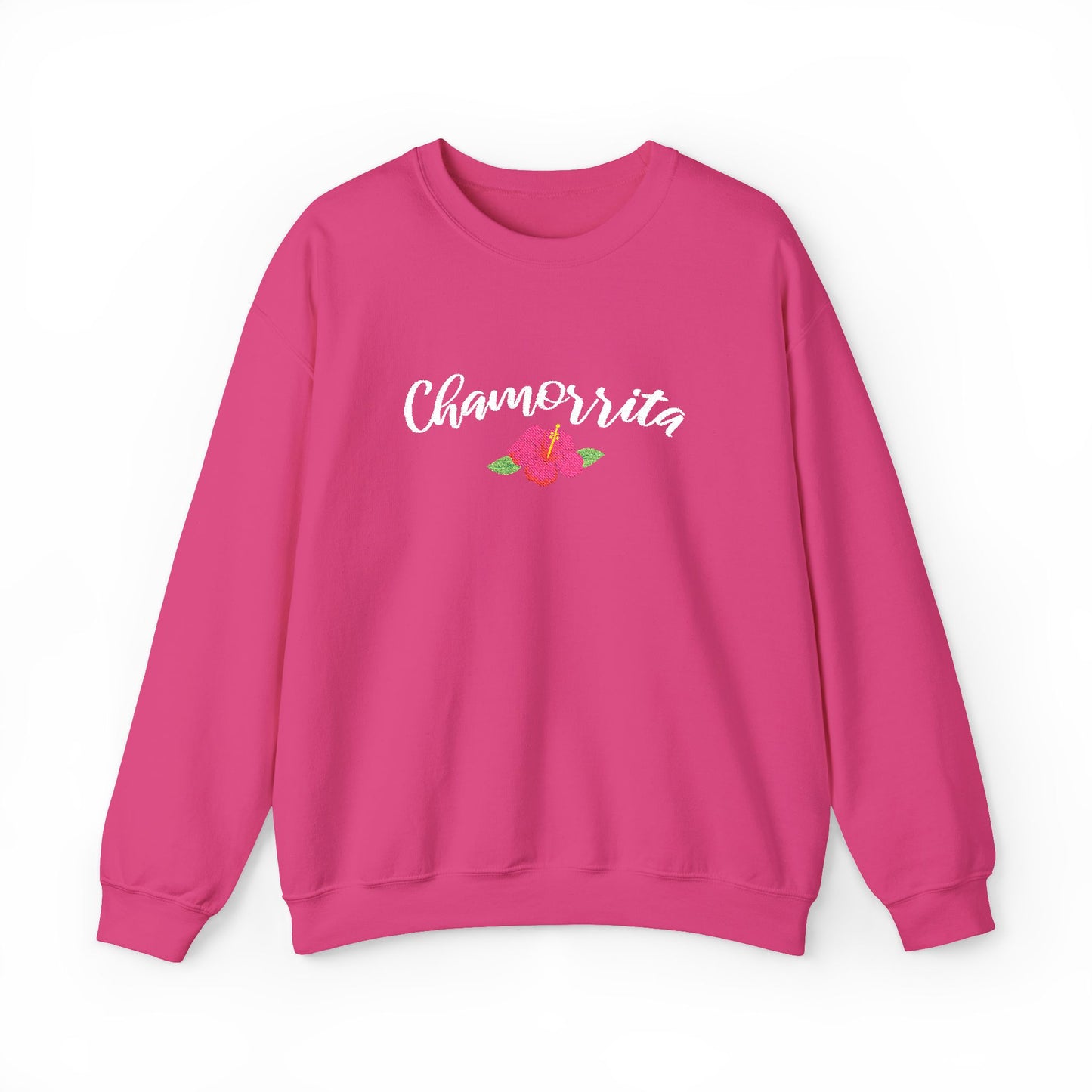 Chamorrita Hibiscus Guam CNMI Embroidered Crewneck Sweatshirt