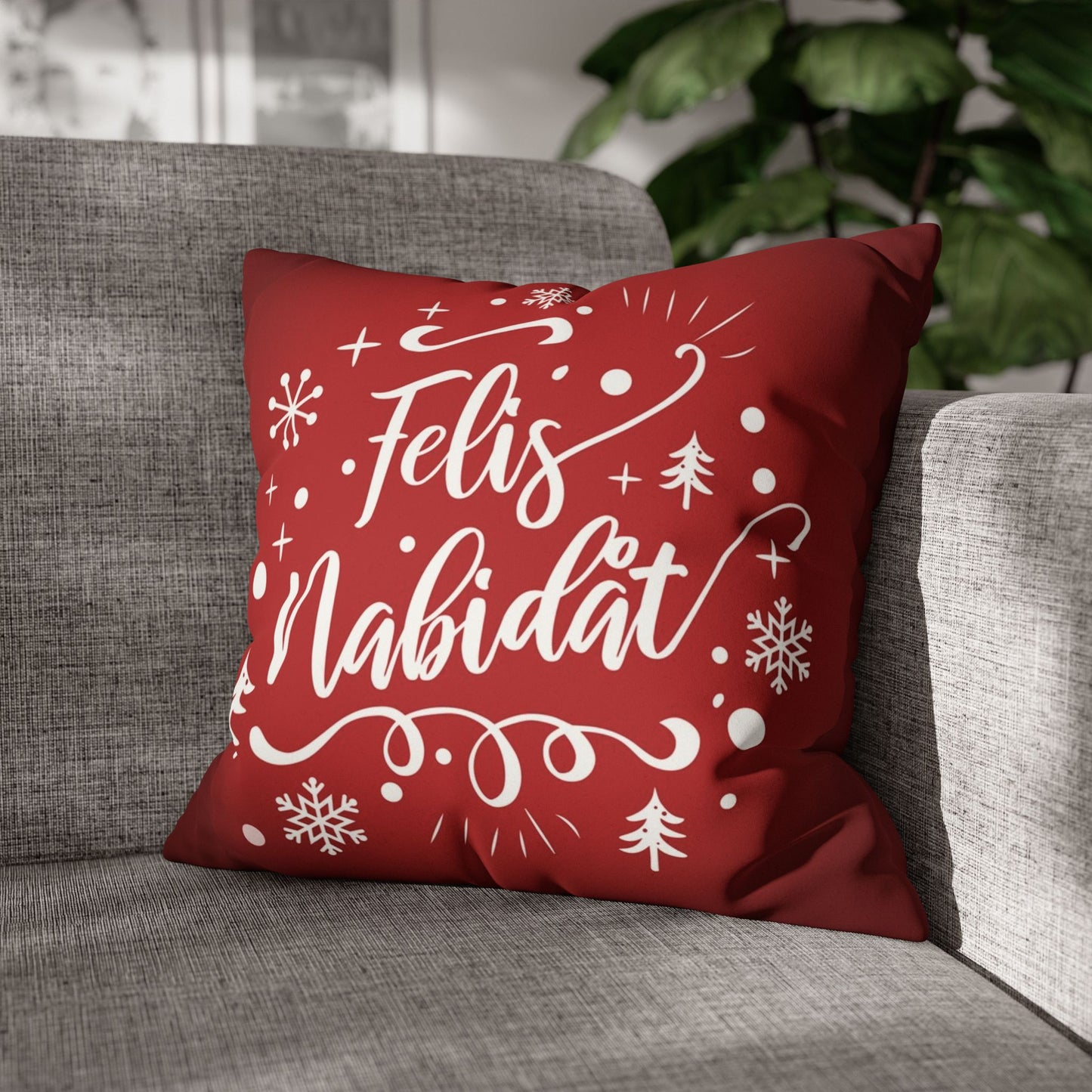 Felis Nabidat Red Guam CNMI Faux Suede Square Pillow Case