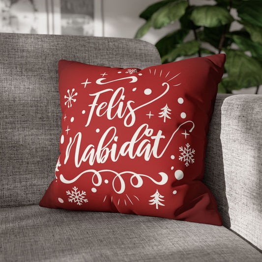 Felis Nabidat Red Guam CNMI Faux Suede Square Pillow Case
