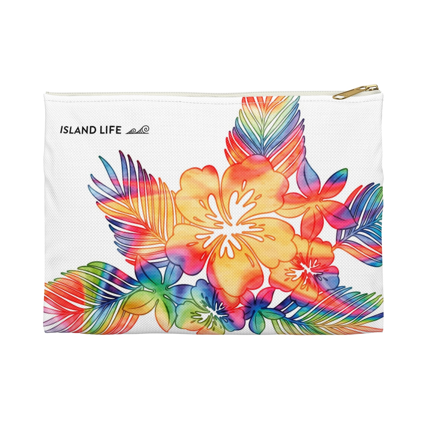 Tropical Hibiscus Tie Dye Guam CNMI Saipan Accessories Carry All Pouch