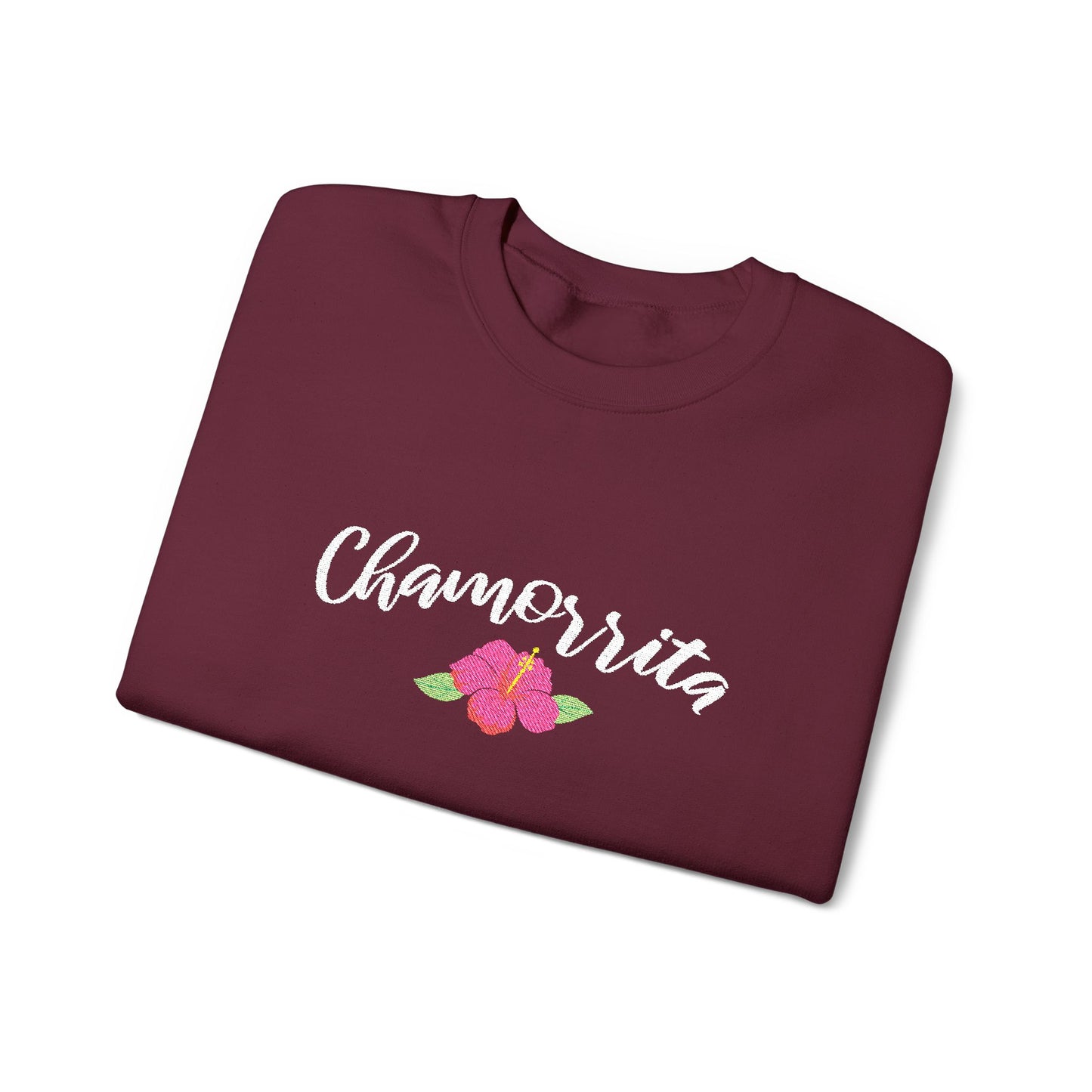 Chamorrita Hibiscus Guam CNMI Embroidered Crewneck Sweatshirt