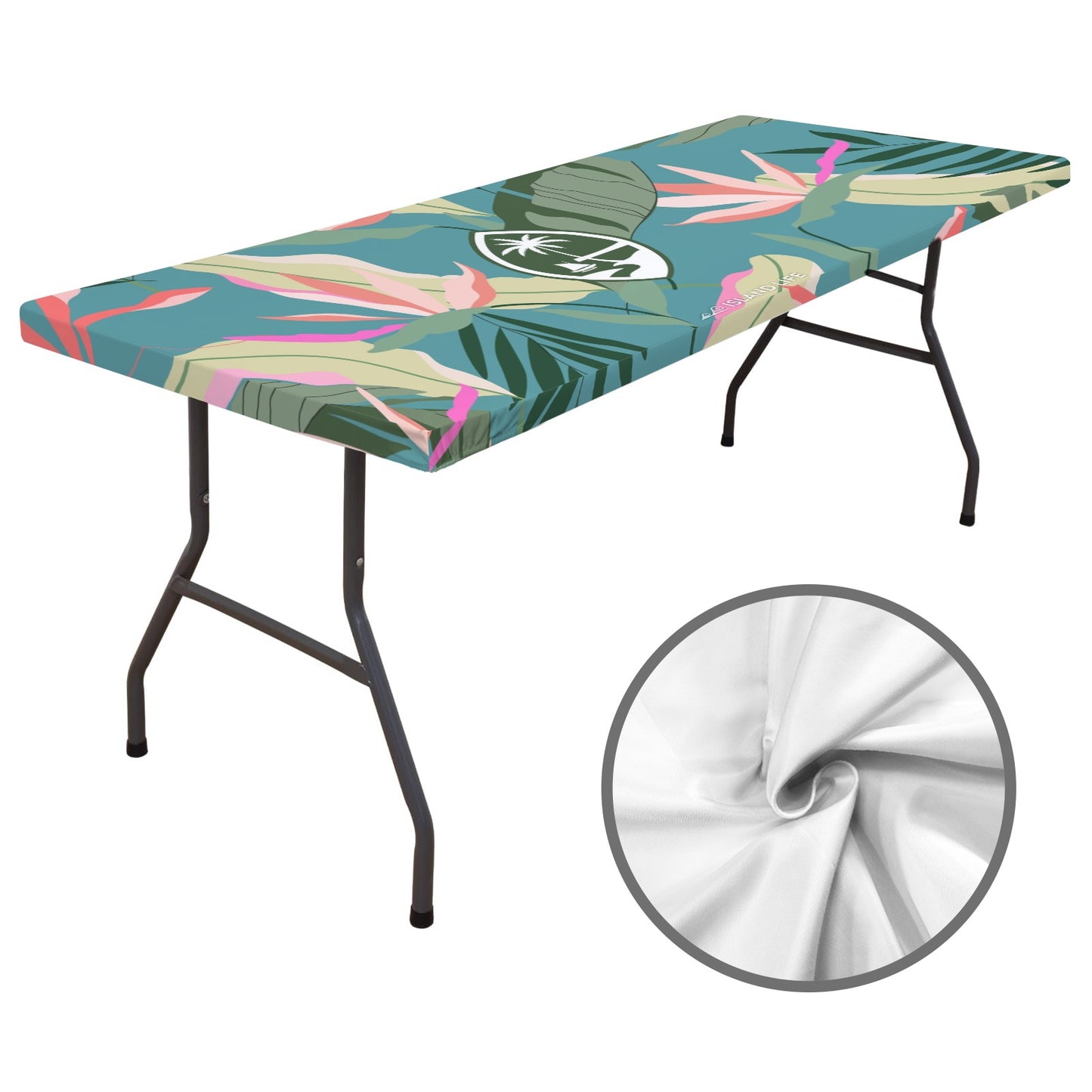 Guam Birds of Paradise Fitted Tablecloth