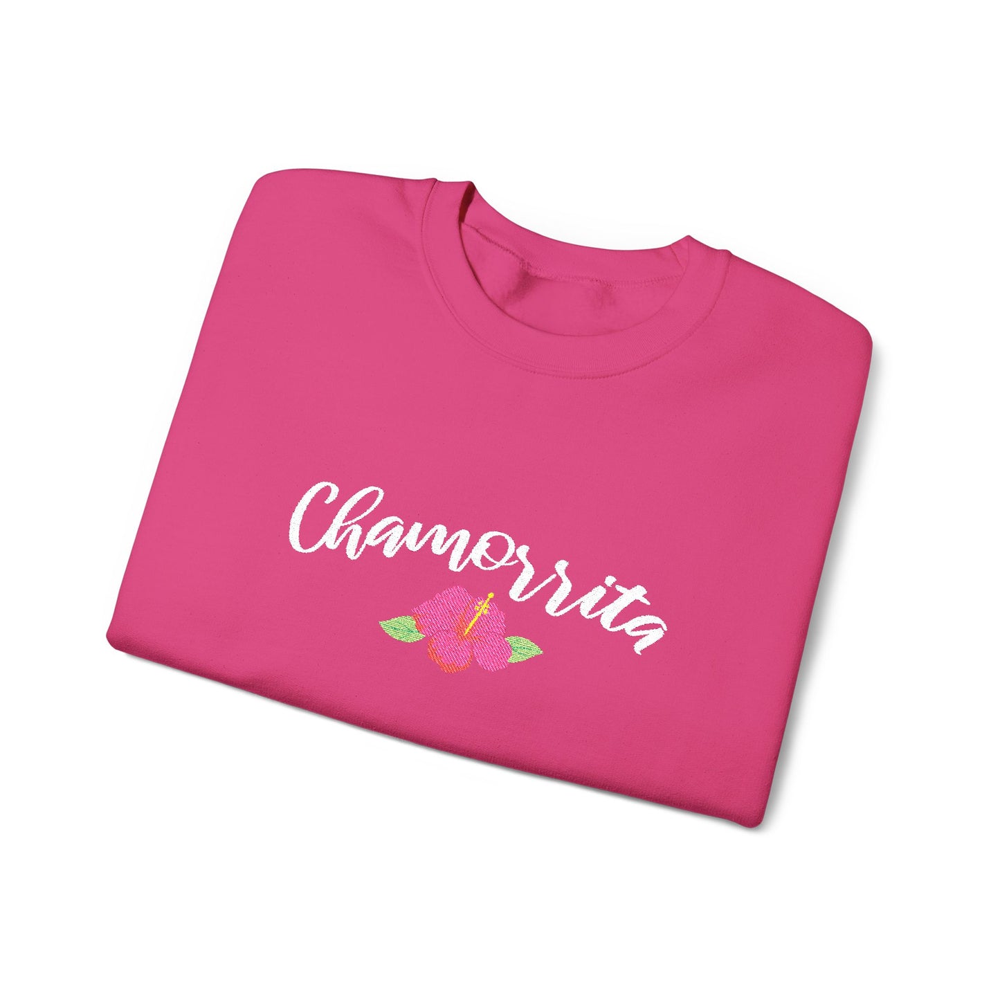 Chamorrita Hibiscus Guam CNMI Embroidered Crewneck Sweatshirt