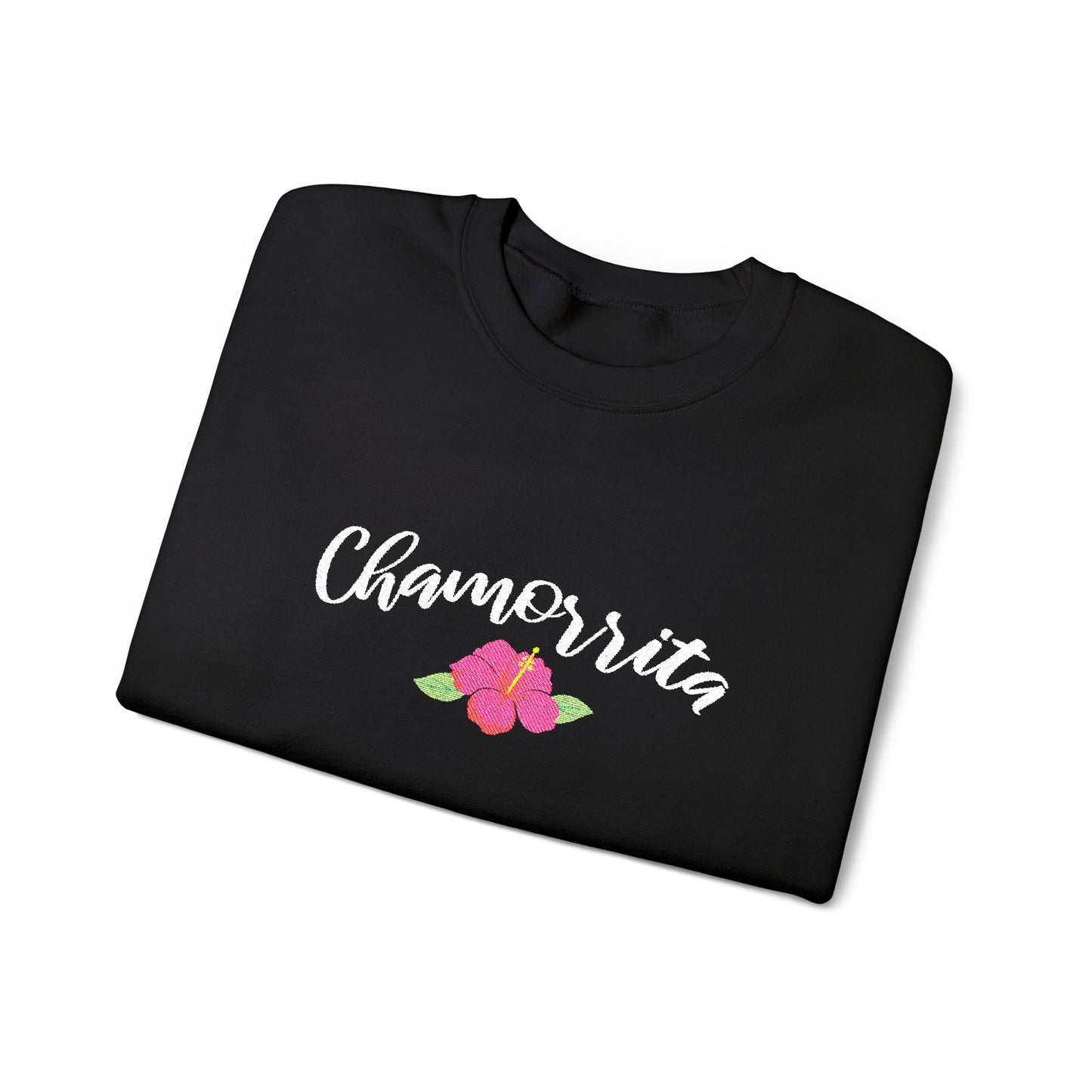 Chamorrita Hibiscus Guam CNMI Embroidered Crewneck Sweatshirt