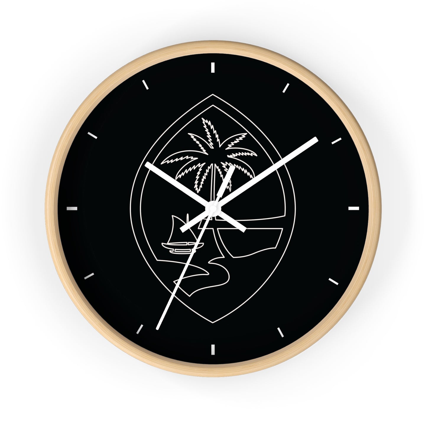 Guam Seal Minimalist Wood Wall Clock
