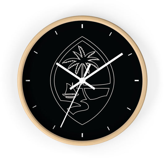 Guam Seal Minimalist Wood Wall Clock