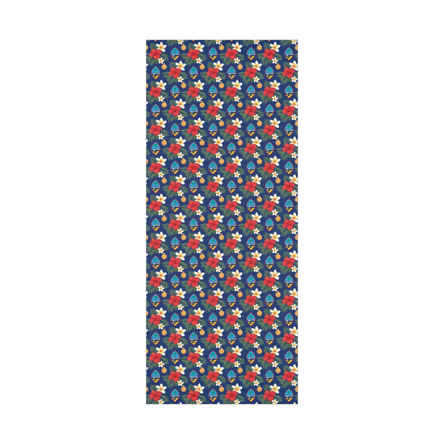 Guam Christmas Flowers Blue Gift Wrapping Paper