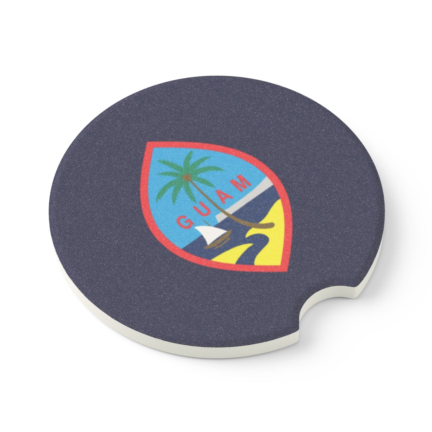 Guam Flag Soapstone Car Coaster