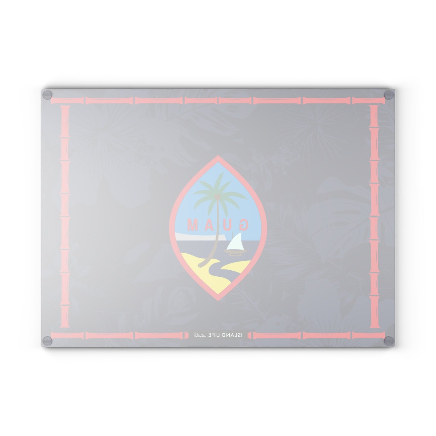 Guam Flag Bamboo Glass Cutting Board
