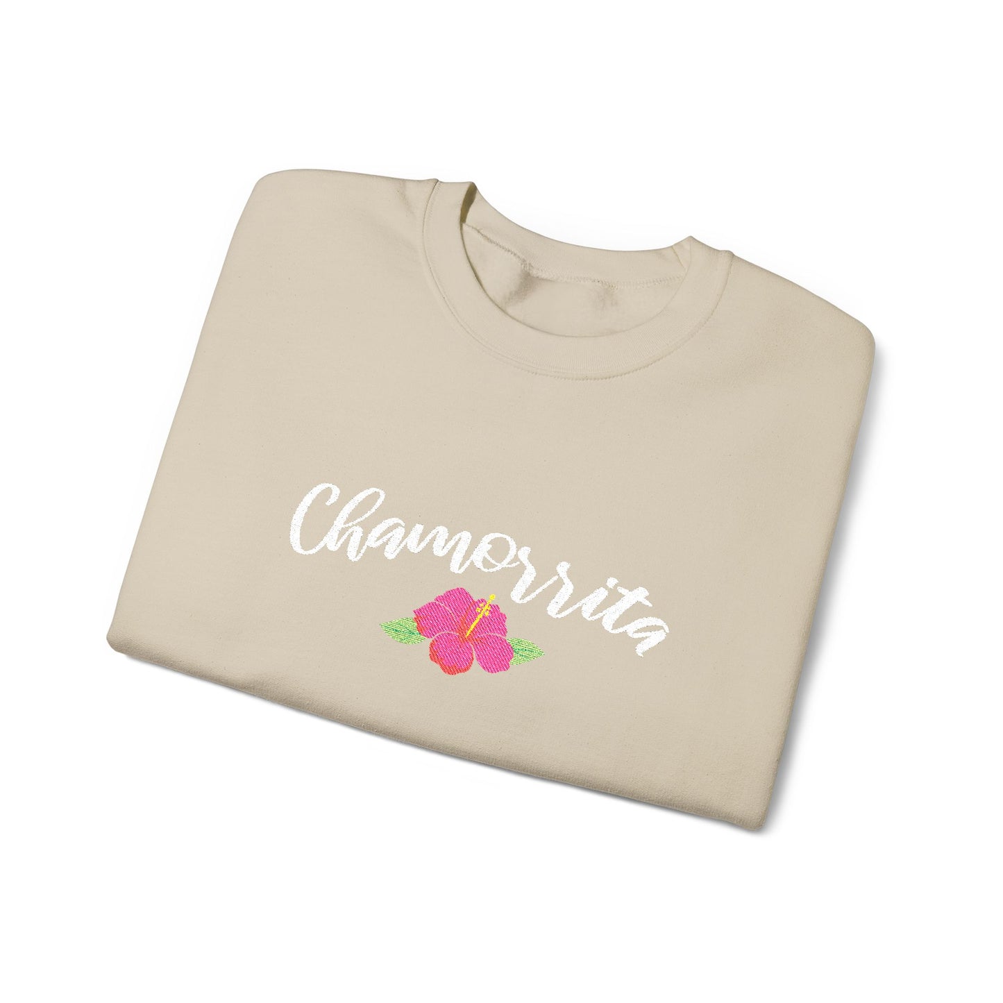 Chamorrita Hibiscus Guam CNMI Embroidered Crewneck Sweatshirt