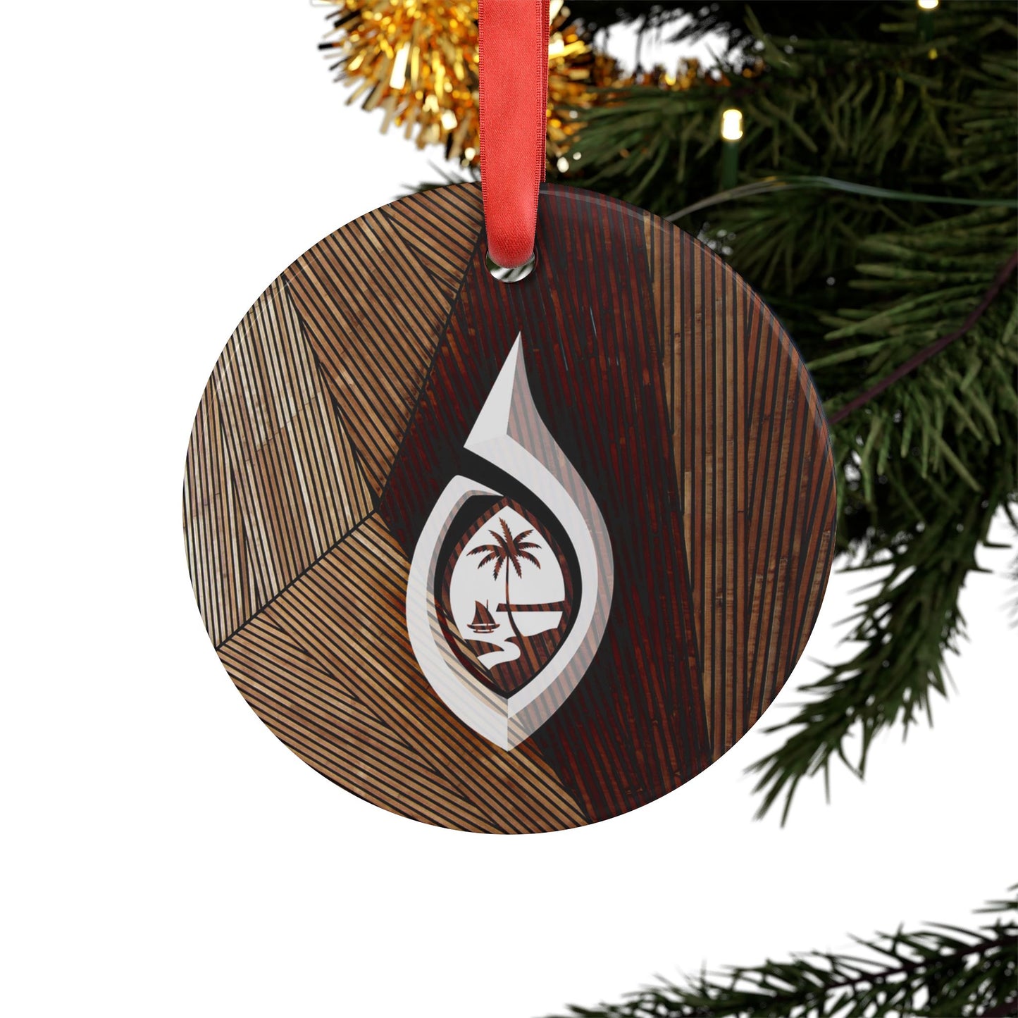 Guam Seal Hook Acrylic Ornament with Ribbon