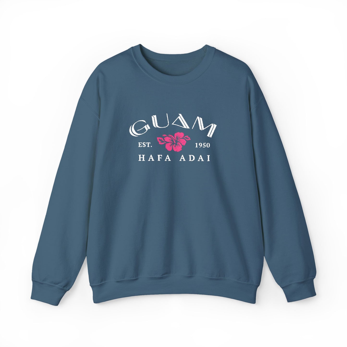 Guam Hibiscus Hafa Adai Embroidered Sweatshirt