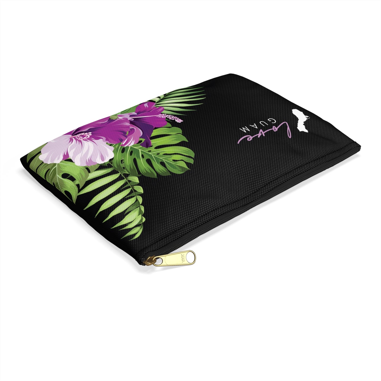 Love Guam Purple Hibiscus Accessories Carry All Pouch