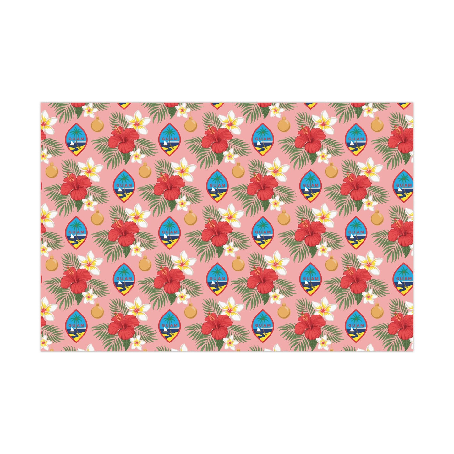 Guam Christmas Flowers Pink Gift Wrapping Paper