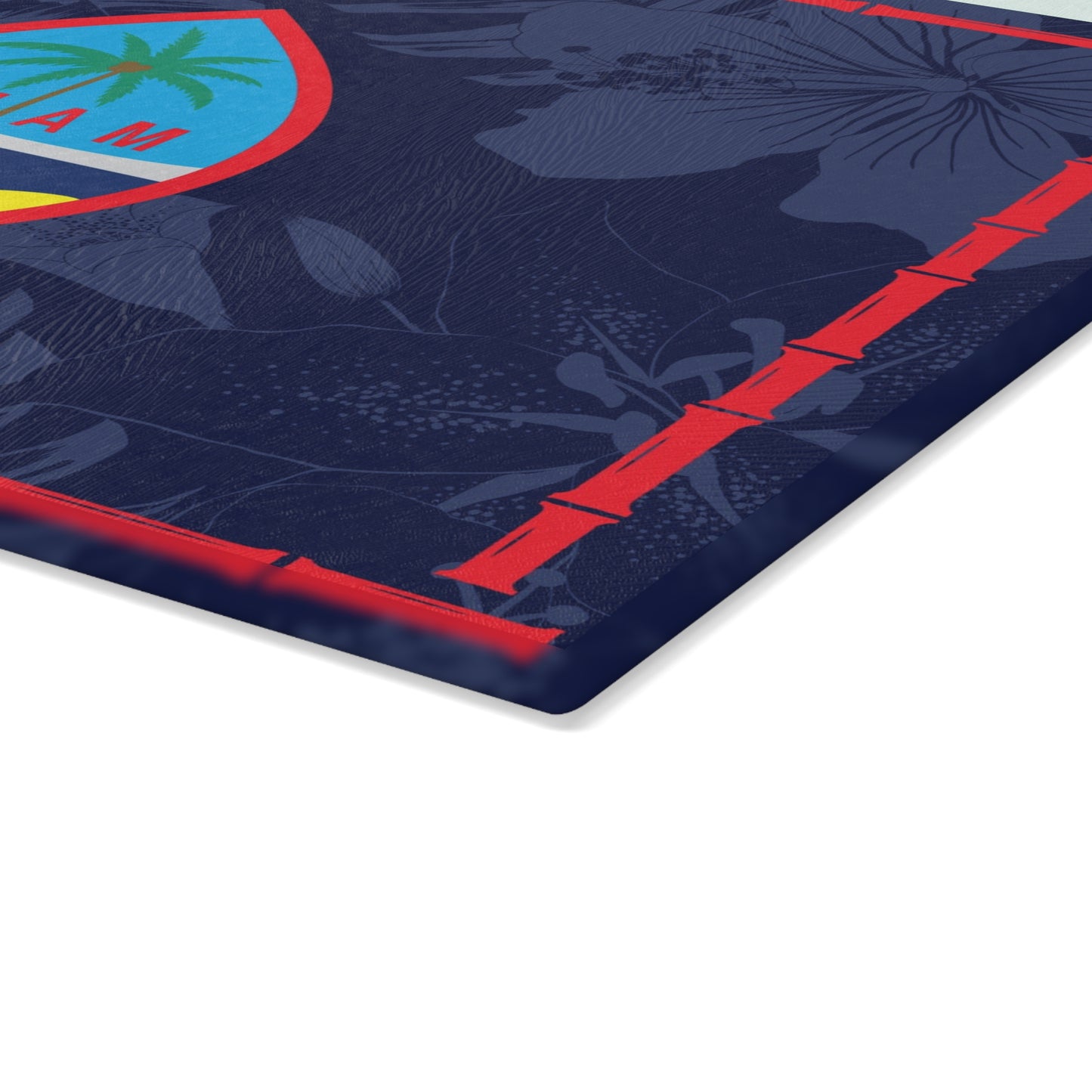 Guam Flag Bamboo Glass Cutting Board
