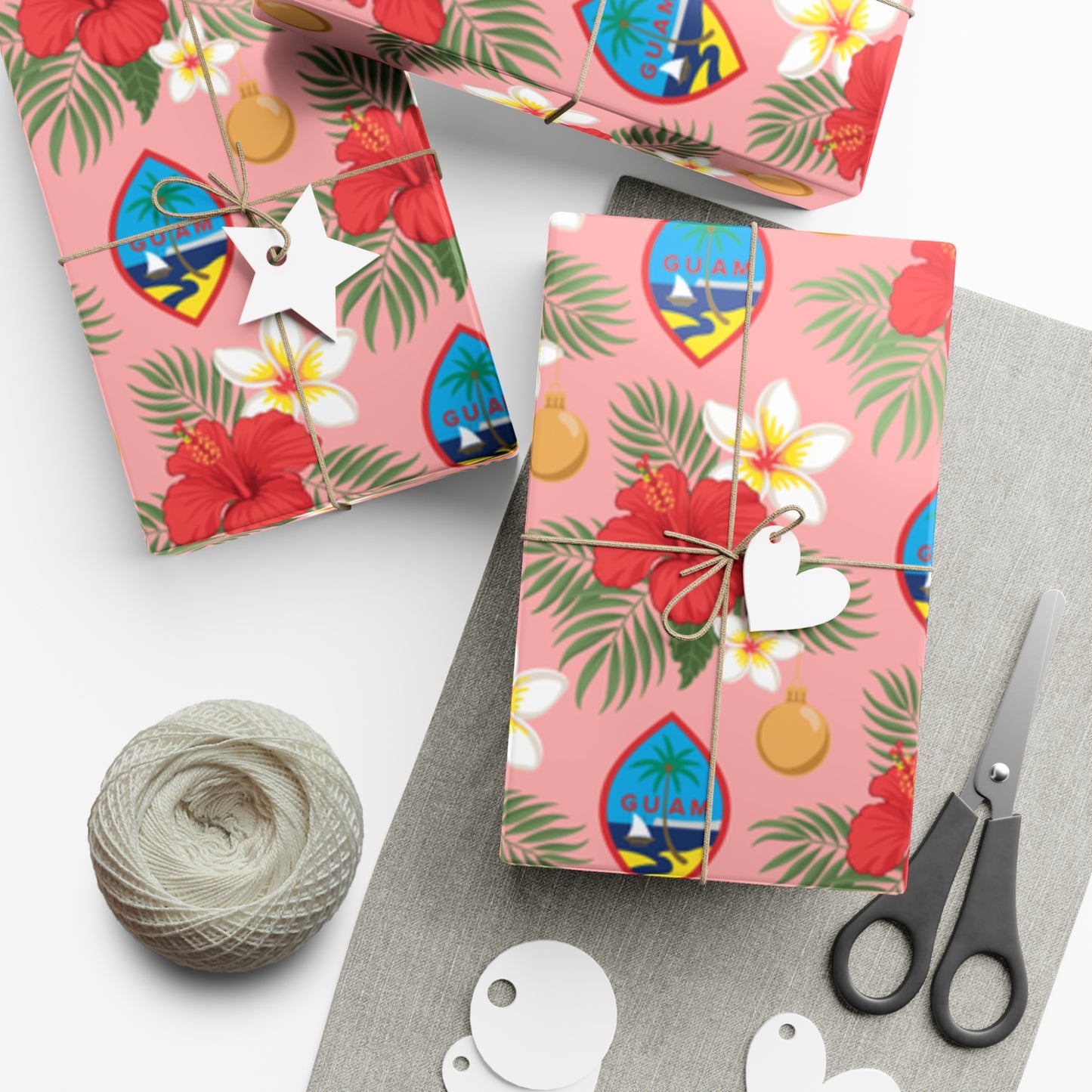 Guam Christmas Flowers Pink Gift Wrapping Paper