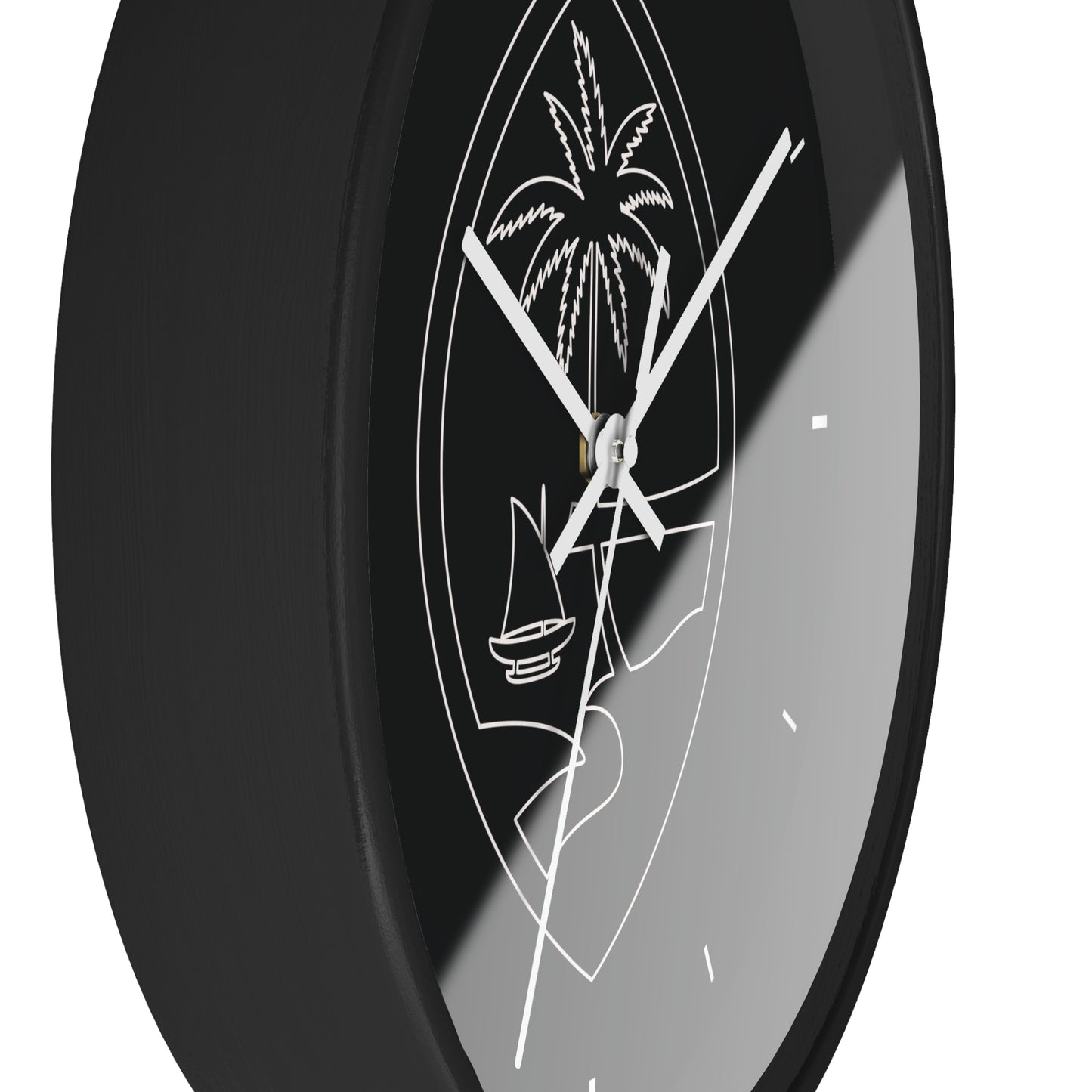 Guam Seal Minimalist Wood Wall Clock