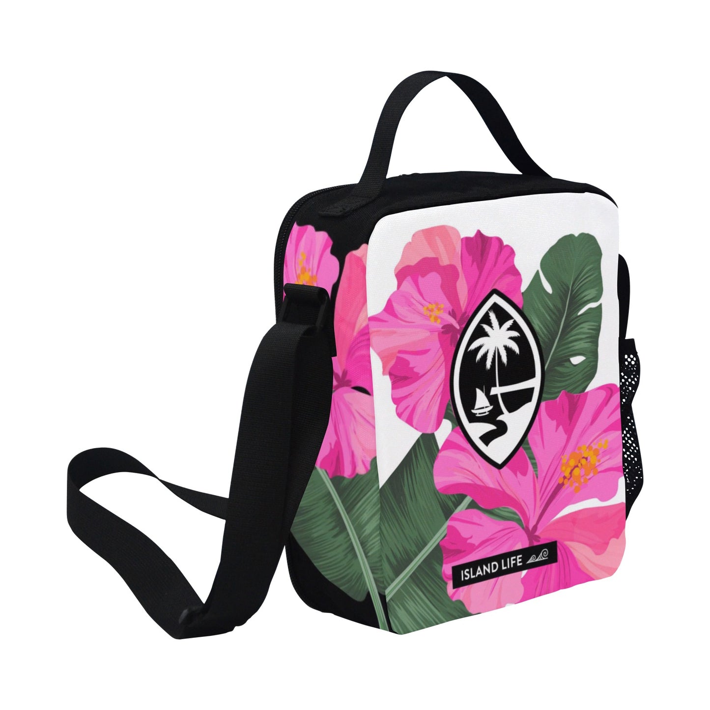 Guam Hibiscus Paradise Pink Crossbody Kids Lunch Bag