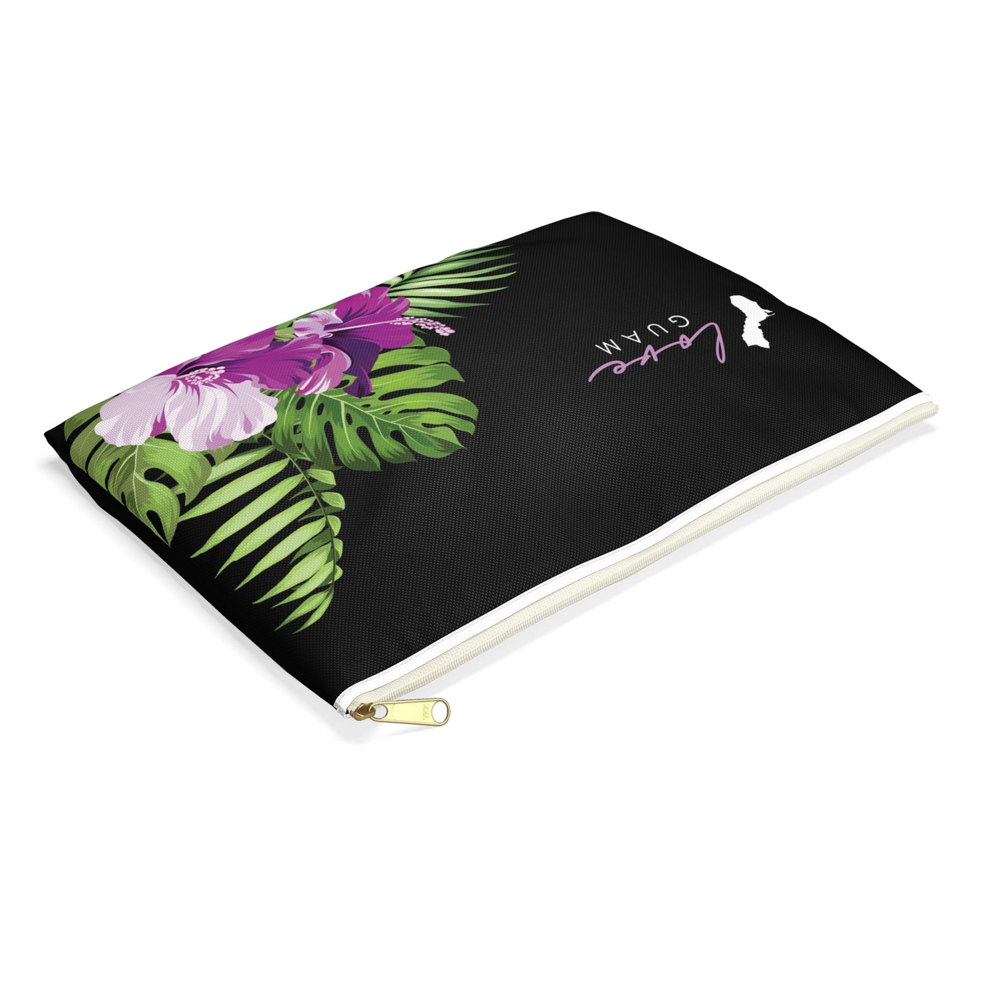 Love Guam Purple Hibiscus Accessories Carry All Pouch